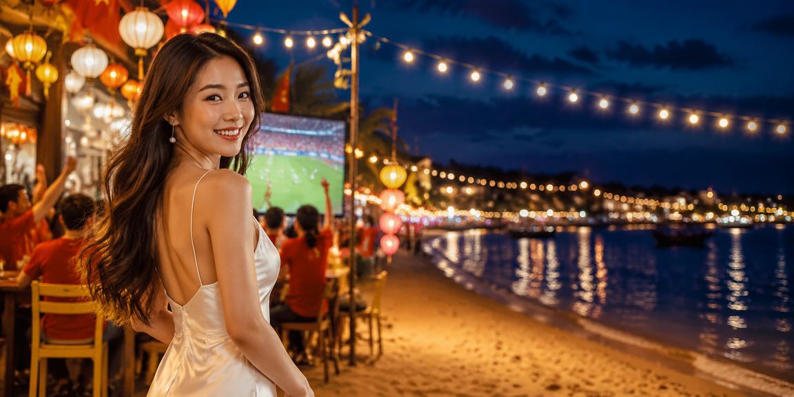 Người hâm mộ bóng đá tại Hội An theo dõi trận đấu dưới ánh đèn lồng rực rỡ và đặt cược trực tuyến